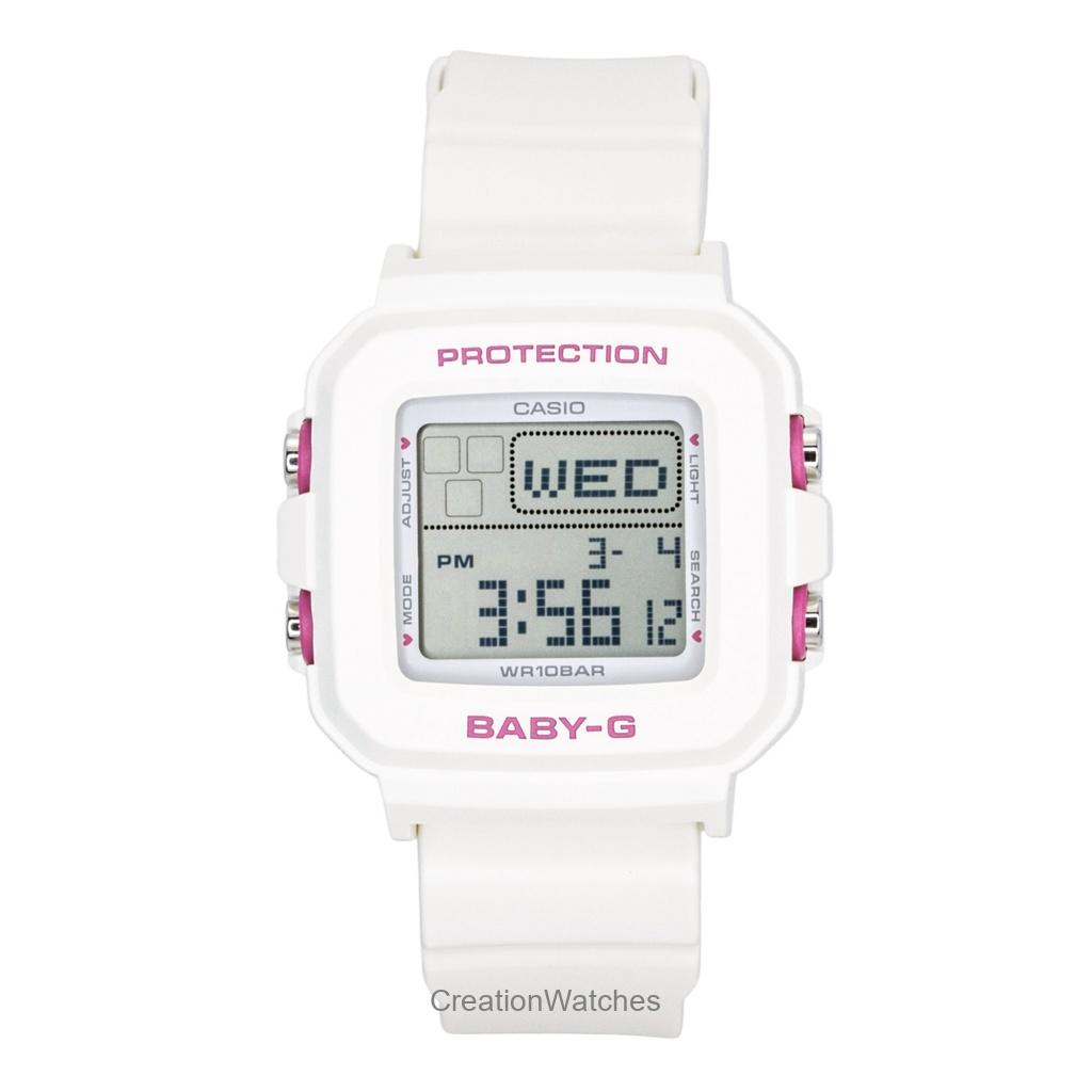 

Casio Baby-G Plus Digital Resin Strap Quartz BGD-10KH-7 100M Women s Watch With Silicone Holder белый