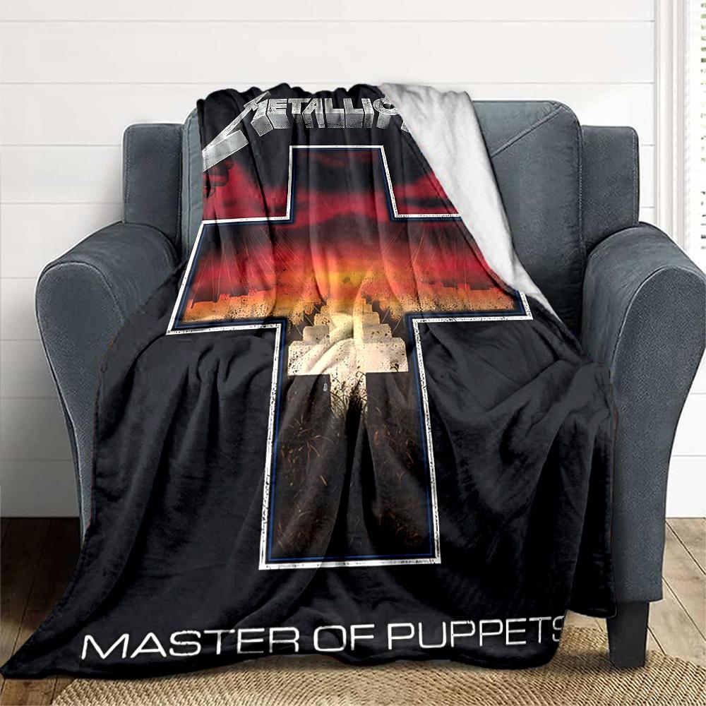 

1pc Metallica Flannel Blanket [Cozy Throw Blanket] For Sofa, Bed, Travel, Camping, Livingroom, Office, Couch, Chair, And Bed 80x120cm