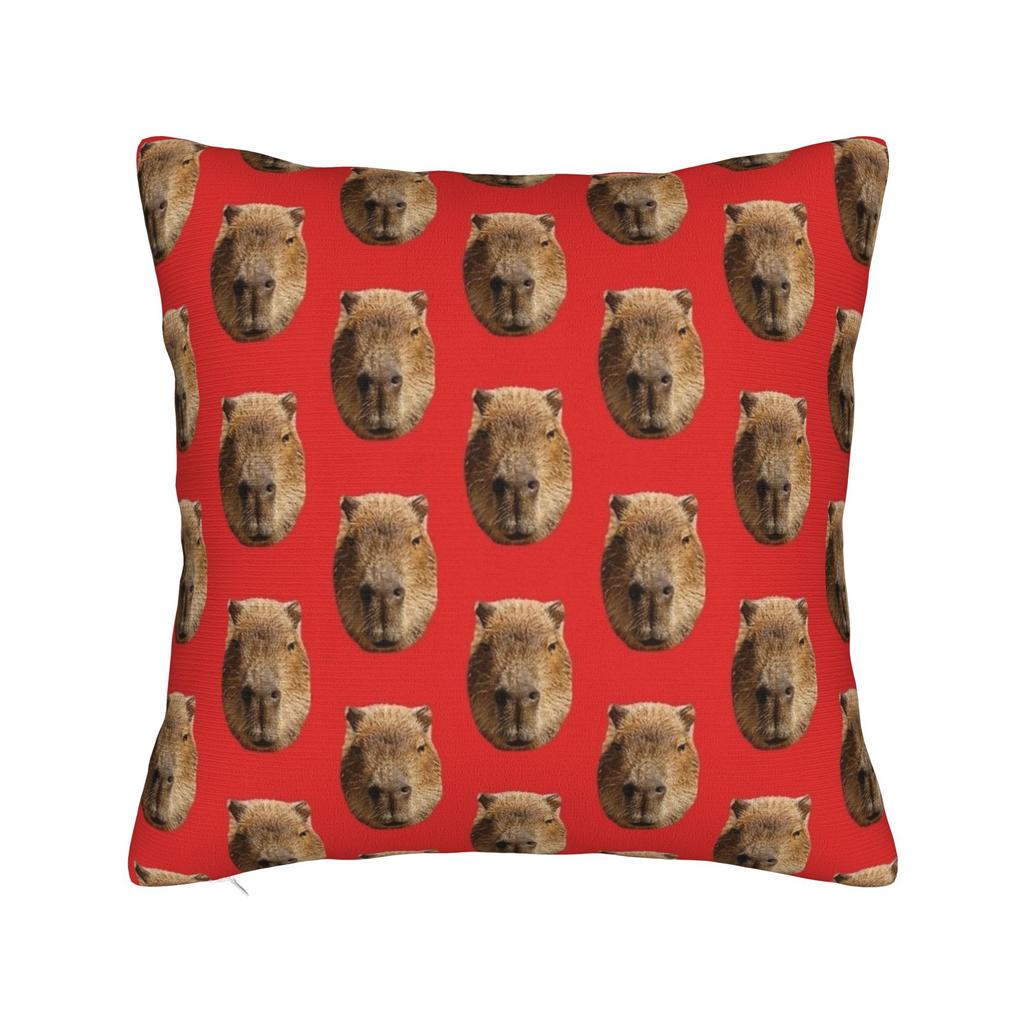 Pillow Case Kawaii Capybara   Square  Pillow Cover For Couch Sofa Bedroom Retro Trendy Pillowcases
