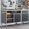 Workbench with Drawers Black and Gray 100 x 55 x 85 cm