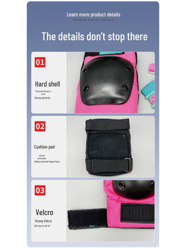 Children's Skateboard and Cycling Protective Gear Set: Knee Pads, Elbow Pads, and Wrist Guards for Teens