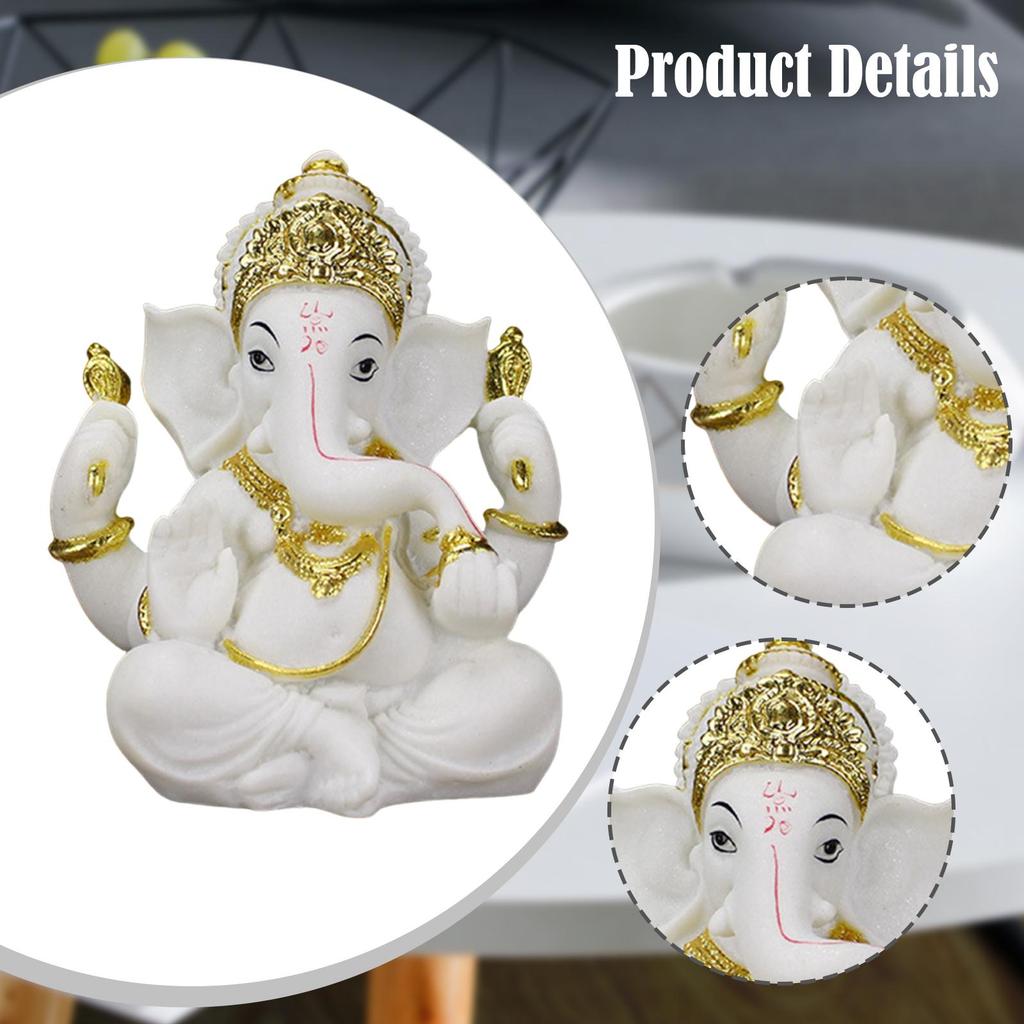 Ganesha Figurine, Fengshui Religious Elephant God Figurine, Resin Buddha Statue, Lord Ganesh Statue,