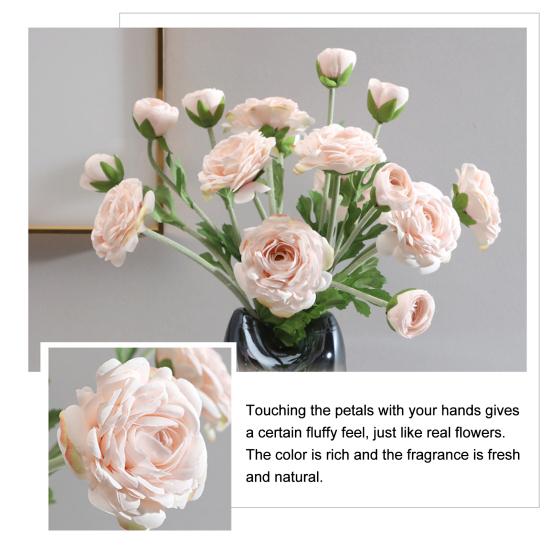 2-köpfiges künstliches Kamelien-Blumenarrangement Realistische Seiden-Kunstpflanze für nordische Wohnzimmer-Dekoration Elegantes Geschenk für Pflanzenliebhaber