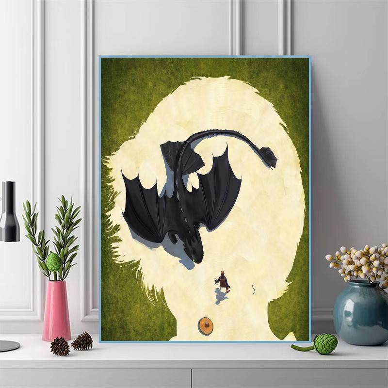 How to Train Your Dragon 100% Round Full Drill 5D DIY Diamond Painting Embroidery Cross Stitch Rhinestone Décor