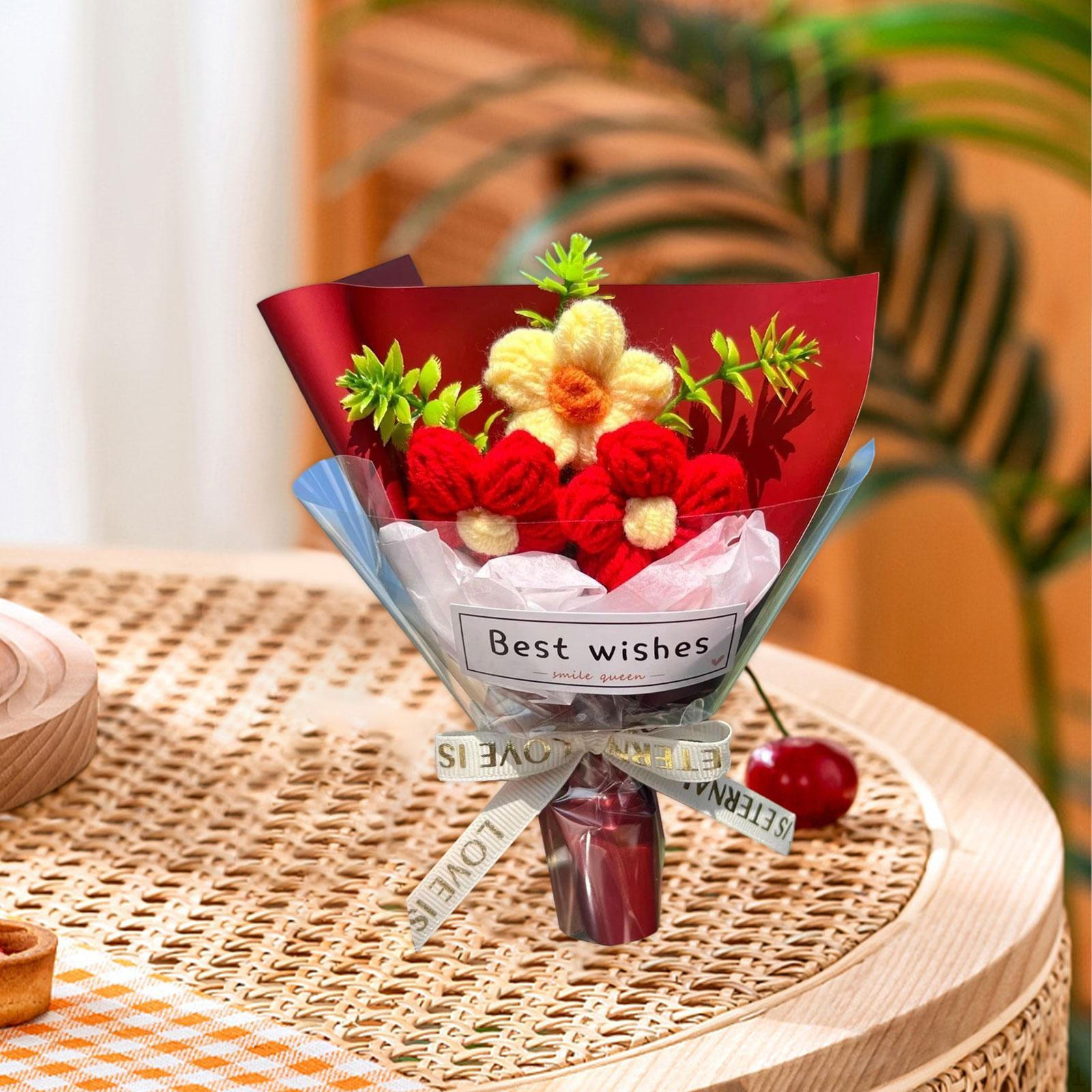 

Вязаные цветы Декор Вязаный букет цветов Подарок на День матери от дочери Сына