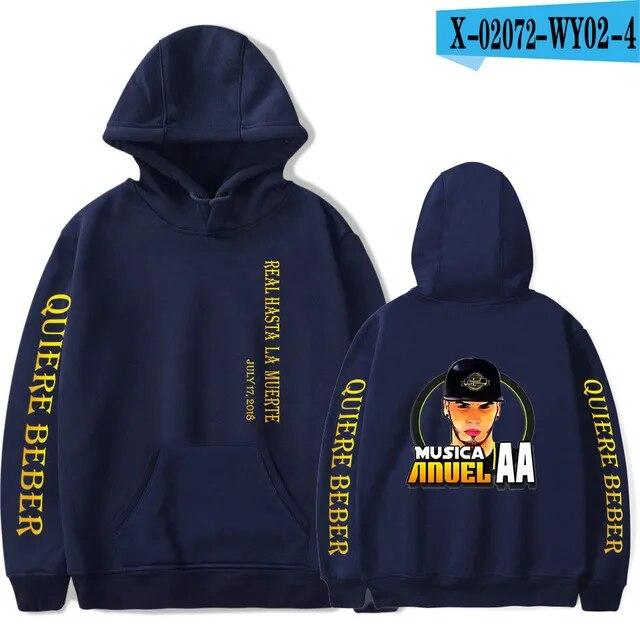 Anuel AA Printed Hoodies Sweatshirt Coat Real Hasta La Muerte casual Tracksuit Costume Unisex Women Clothing Anime Pullover Hoodie