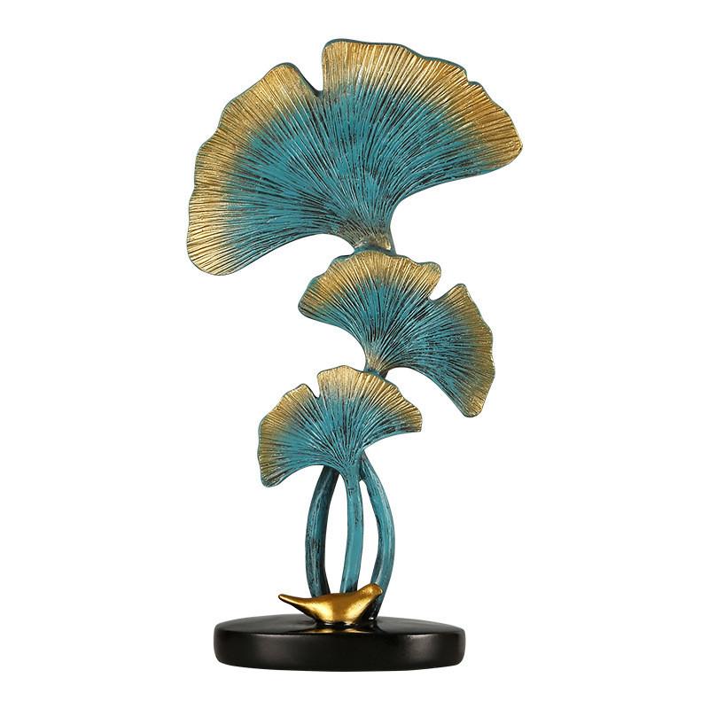 Elegant Resin Ginkgo Leaf Ornament For Home Office Entryway Tabletop Decoration