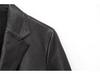 2025 Women's Casual Faux Leather Lapel Jacket - European & American Style