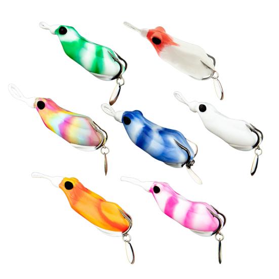 Fishing Lure Artificial Bait with Drainage Holes Realistic Looking Vibrant Color Sharp Hook Frog Fake Lure Bait Fishing Tackle