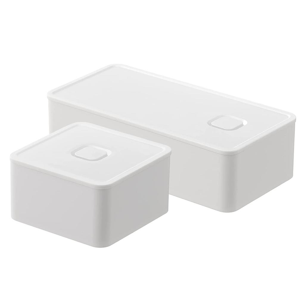 Yamazaki Airtight Lunch Box with 250ml Set of Single Microwave and Dishwasher 5411 5471 Valve, + 500ml, 2, Tier, Safe, White,