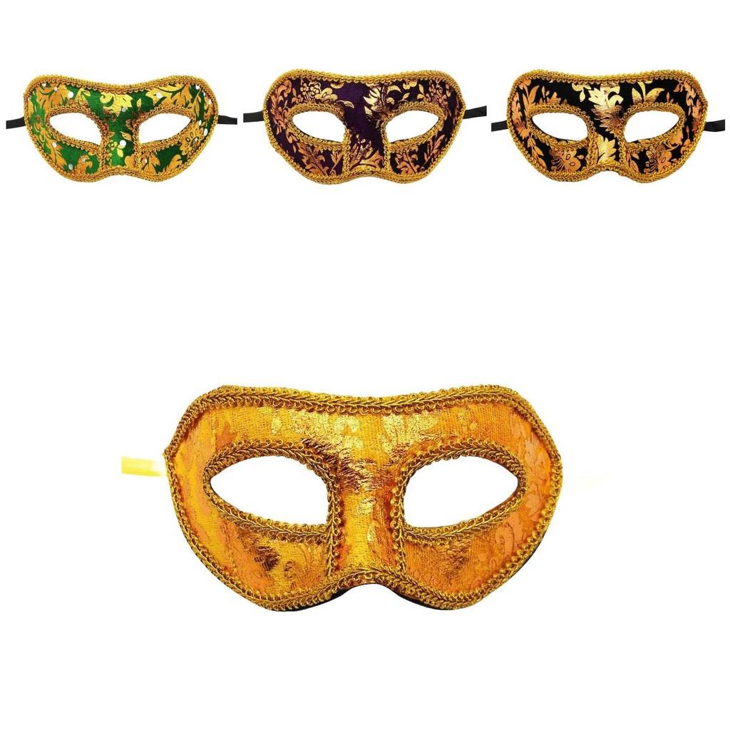 Mysterious Angel Halloween Masquerade Party Men's Mask Plush Cloth Half Face Mask With Fabric Edges