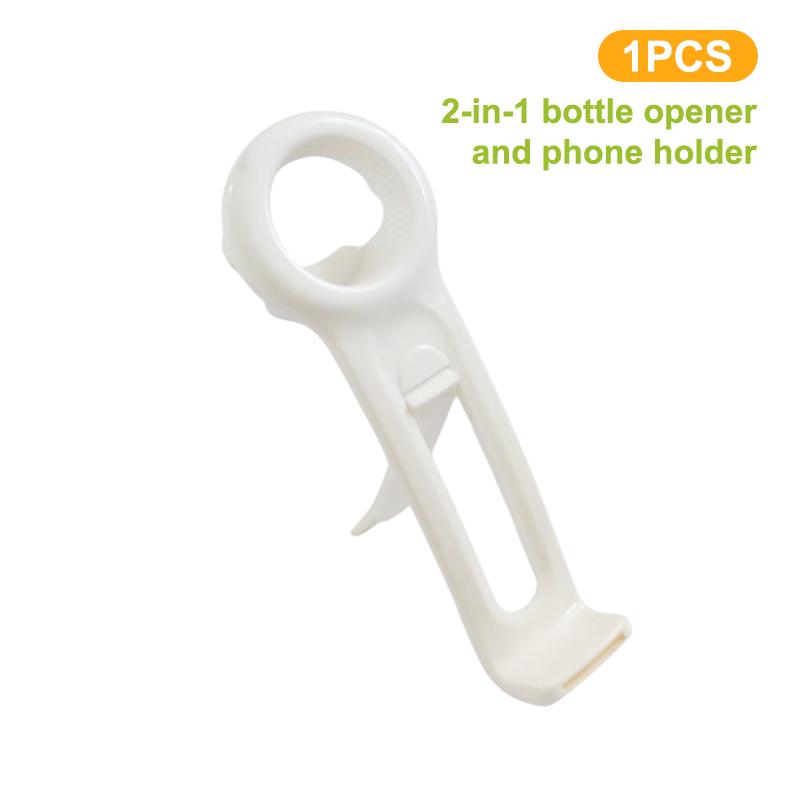 1/2 Stuks 2 In 1 Draagbare Flesopener Telefoonstandaard Universele Blikopener Antislip Flesdop Bier Open Dop Keukengadget