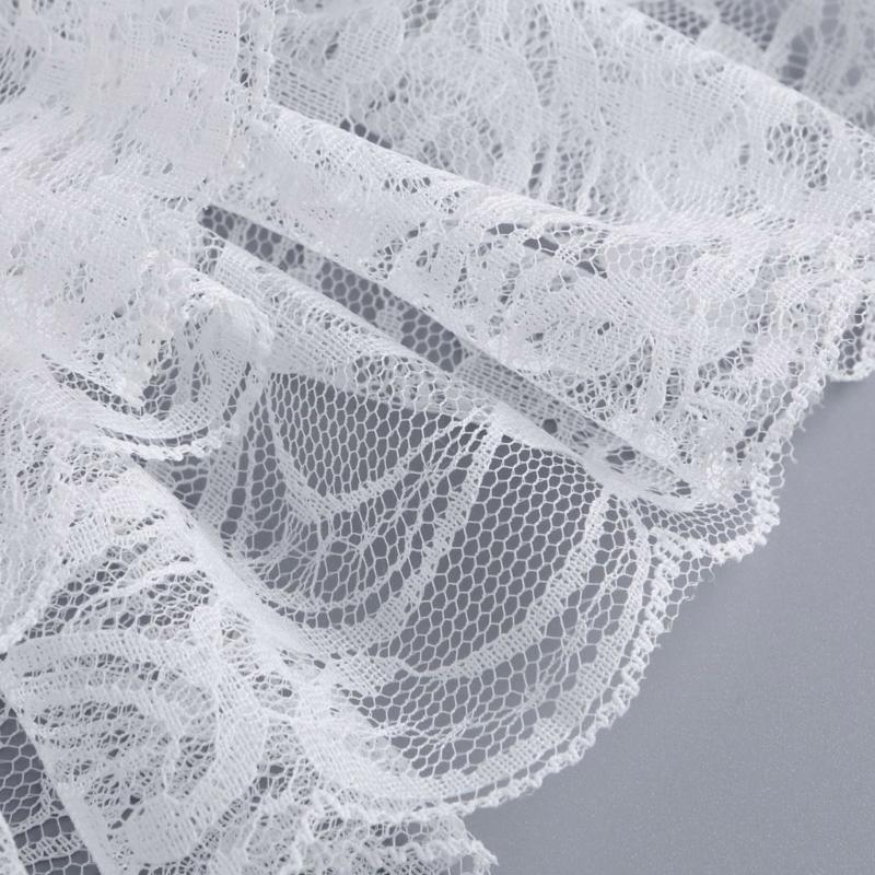 Lace Ruff Collar Wrist Cuffs for Girls Renaissance Victorian Play Medieval Cosplay Victorian Ruffled Lace Cosplay