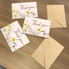 6Pcs Bohemian Wildflower Thank You Cards | Blank Greeting Cards for Wedding, Birthday Party | with Envelope Sealing Stickers