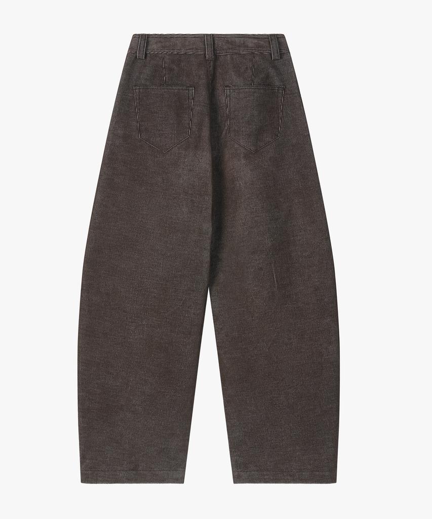 Gilyeong Denim Corduroy Barrel Pants_Brown