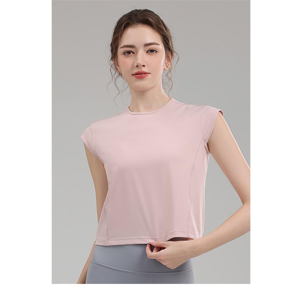 New Yoga Short Sleeved Women's Hollow Back Sports T-shirt With Drawstring, Wrinkle, Breathable Outdoor Sports Running And Fitness Clothing