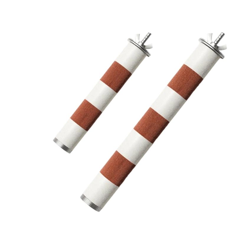 2pcs Textured Avian Claws Trimmers Stand Natural Ceramic Grooming Perches for Parrots Cockatiels
