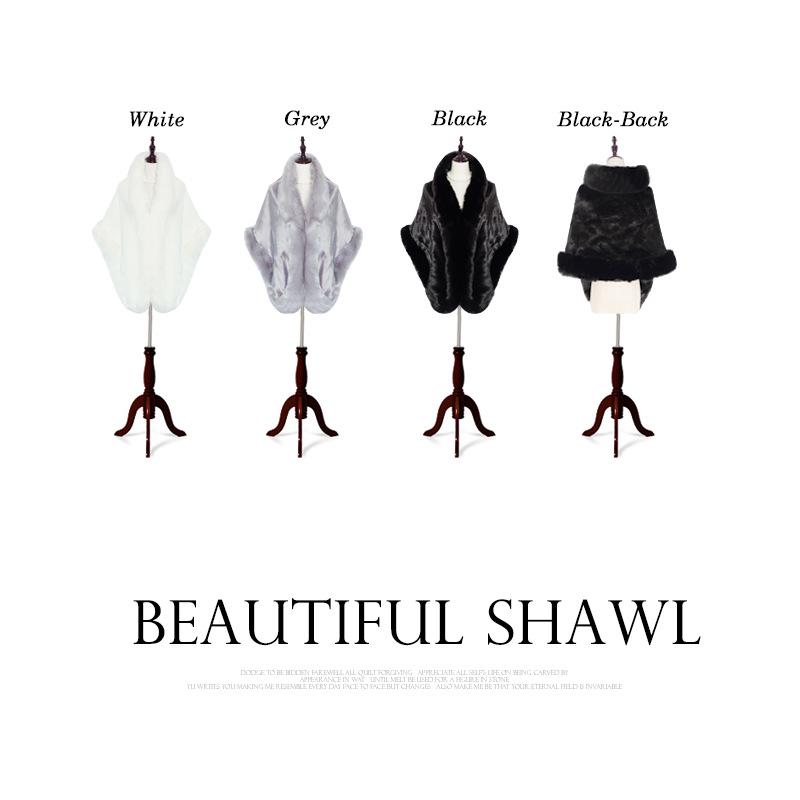 Women's Soft Thickened Faux Rabbit Fur Shawl - Warm Autumn/Winter Cloak