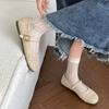 Trendy and Fashionable Red Retro Shallow Mouth Flat-soled Single Shoes Women's 2025 New Summer Skirt French Mary Jane Shoes