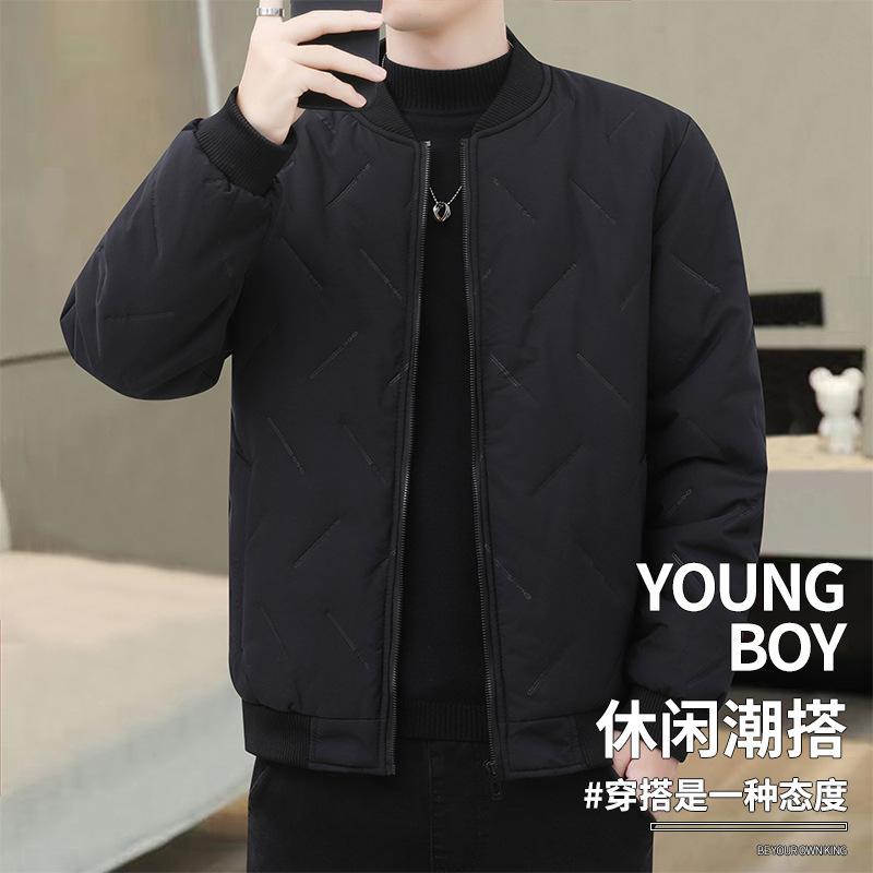 Down padded clothing men's winter youth baseball collar thickened warm cotton jacket jacket top men's winter wear trendy cotton suit