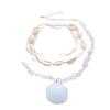 Collier Coquillages Multicouches Pour Femmes Avec Pendentif en Alliage Accessoire de Vacances d'Été à la Plage