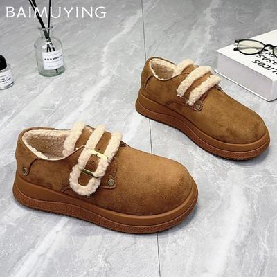Fur Platform Women Shoes Suede Flats Casual Fashion Boots Woman 2025 Trend Winter Walking Cozy Sport Casual Female Snow Botas