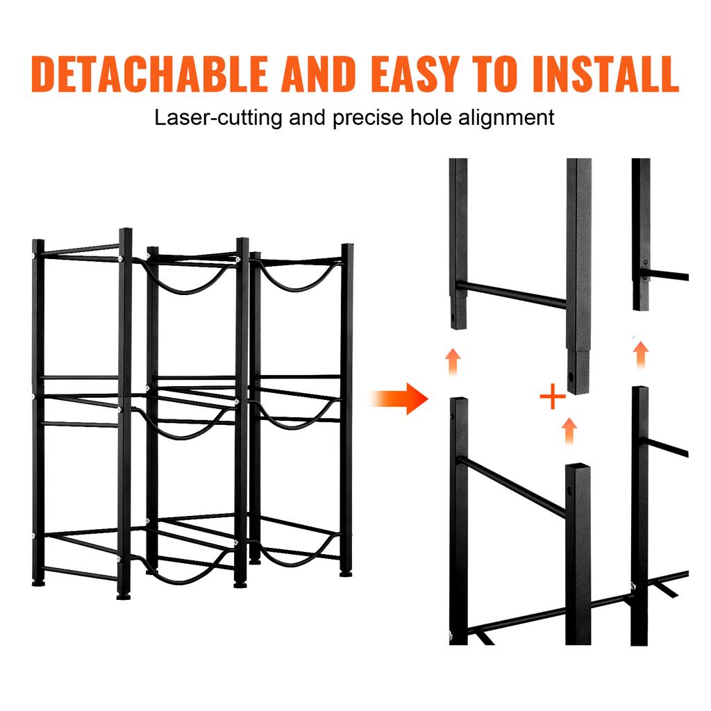 SucceBuy 3/4/5 Etagen Wasserkrug Halter Eisen Wasserflaschenhalter Doppel-/Einreihig Einfache Installation für Küche Büro Wohnzimmer