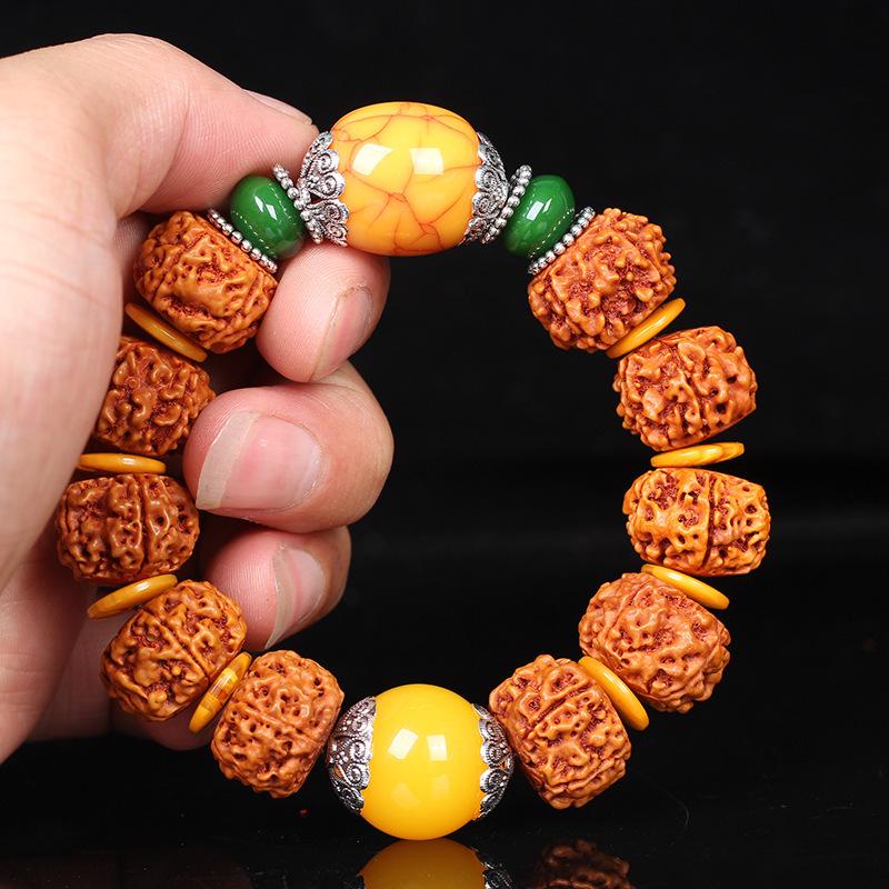 Five-Petal Vajra Bodhi Bead Bracelet - Toothless Design, Buddhist Wenwan Ornament