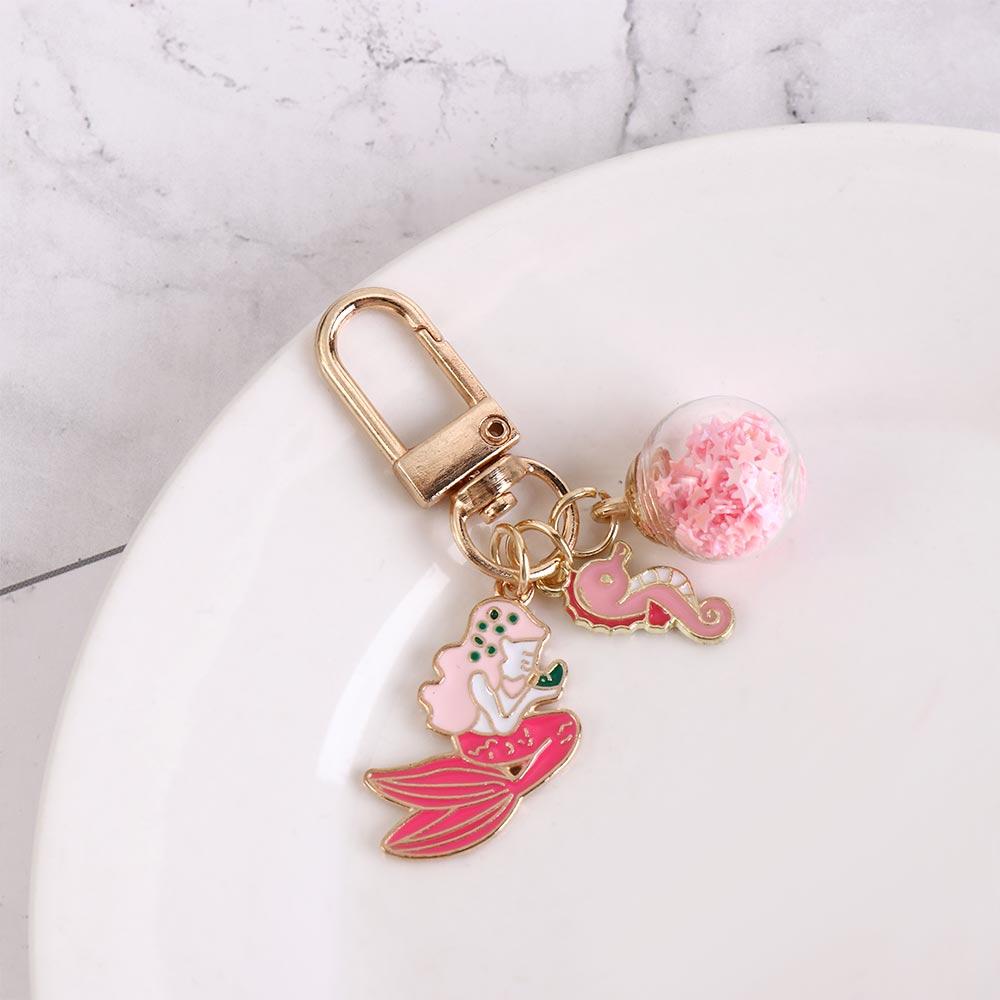 Pendants Cat Metal Key Ring Jewelry Cat Couple Keychain Cartoon Enamel Keychain  Headphone Cover
