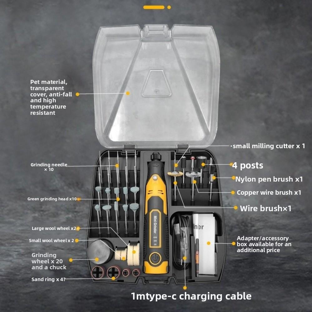3 Speeds Adjustable Mini Grinder 3.6V Polisher Professional Power Rotary Tool Kit  Carving