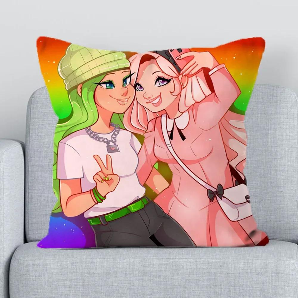 R-rainbow High Pillow Cases for Bed Cushion Cover Pillowcase 40*40 Decorative Pillowcases 40x40 Short Plush Cushions Covers Sofa