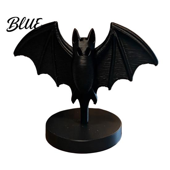 Bat Figurine with Base 3D Printed Gothic Black Statue, Stable Round Base, Halloween Desktop Ornament Tabletop Decor for Home, Dining Table &