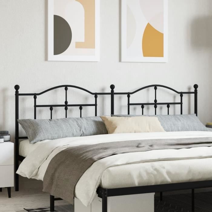 VidaXL Black Metal Headboard 193 Cm 353476