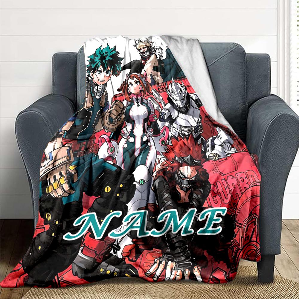 Custom 1pc Hero Academy Anime Manga Blanket, Soft And Comfortable Blanket, Casual Warm, Camping Travel Blanket, Birthday Gift Q912115