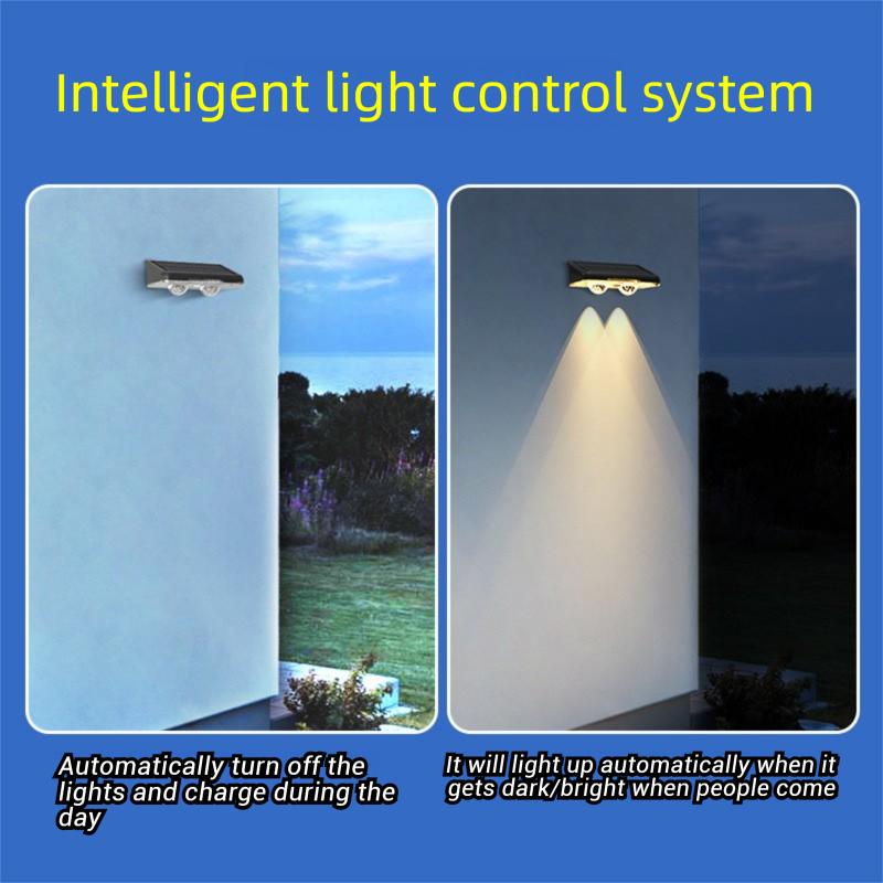 Solar Fence Lights Outdoor Garden Solar Wall Lights Waterproof RGB Bright Solar Powered Lamp Backyard Pathway Yard Deck Decor