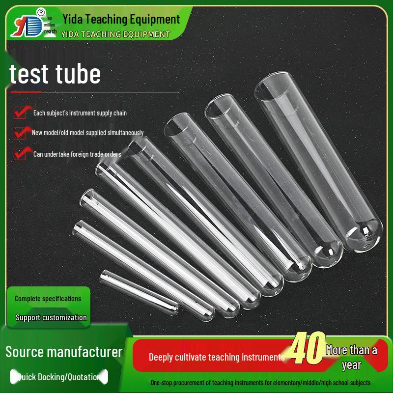 

High-Temp Resistant Borosilicate Glass Test Tubes - Multiple Models, Flat Opening & Round Bottom for Chemical Labs 12mm×70mm (Regular)
