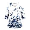 Bata Médica de Mujer con Escote en V, Mangas Tres Cuartos, Aberturas Laterales y Bolsillo Frontal, Estampado Floral, Ajuste Cómodo, Uniforme de Enfermera