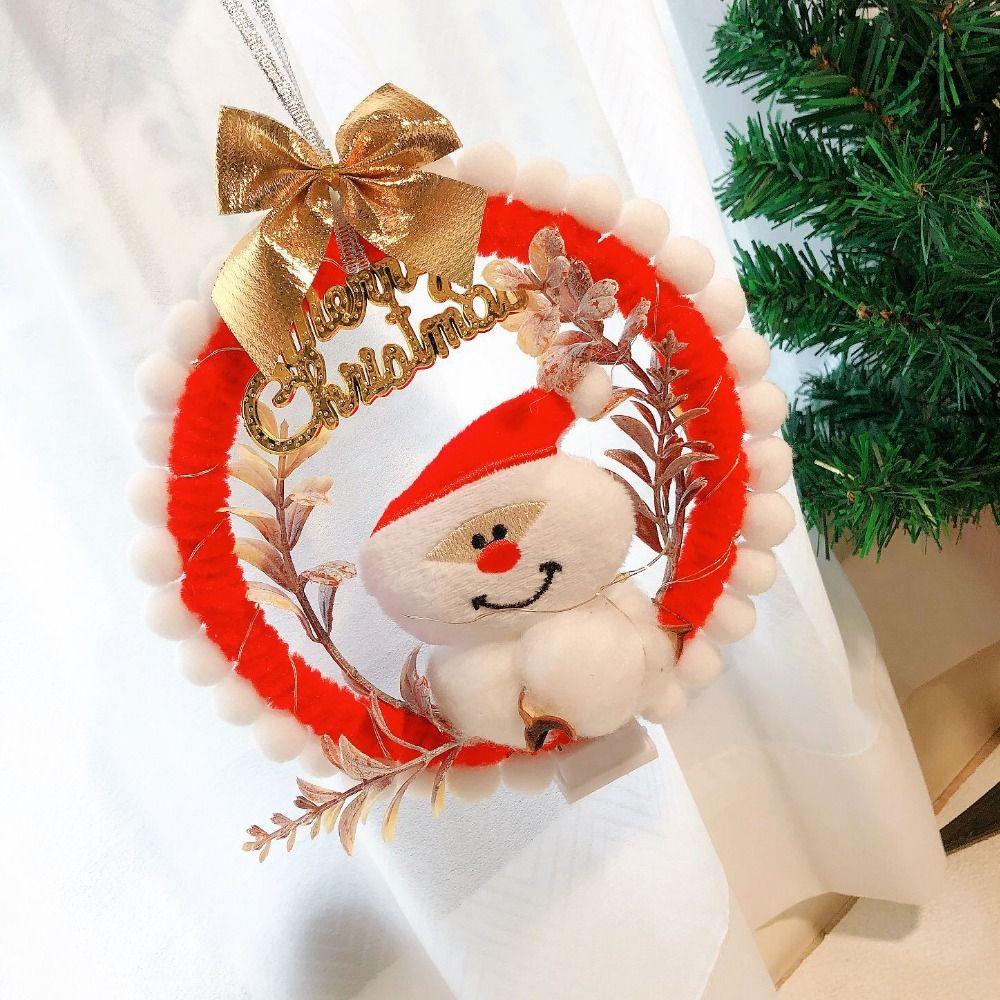 Festival Party Xmas Decorations With Lights Home Decoration DIY Wreath Materials Pendant Ornament