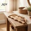 Rustic Tabletop Accessory Bat-Shaped Wooden Serving Tray, Halloween Theme Snack Dessert Platter, Kitchen Tray Decorative Storage Plate for Jewelry And