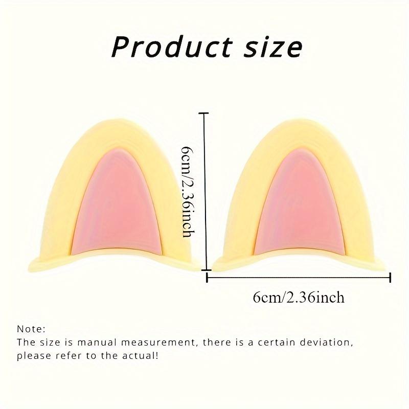 Two Pieces Per Package of Adorable Cat Ear-Shaped Steamed Buns (Mirror Not Included) Car Steering Wheel Decoration - Adhesive Dashboard Trim