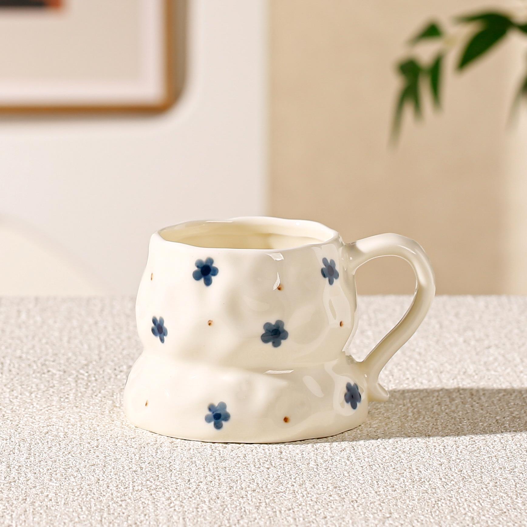 

Необычная керамическая чашка с ручкой, высокотемпературная, керамическая посуда, чашка ручной лепки, чашка для послеобеденного чая, чашка для воды, чашка для кофе 350ML