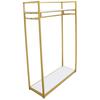 Golden Clothes Rack, Adjustable Garment Display Stand with Rolling Wheels, Freestanding Clothing Rack for Store, Boutique, Home