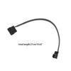 27cm/10.63in Fan Power Adapter Cable 1 To 1 Ways 4-Pin Molex Male To 3-Pin/4-Pin PWM Sleeved Fan Extension Adapter Cable