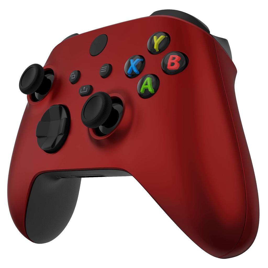 EXtremeRate Seitenschienen-Griffschale für Xbox Series X S Klar Schwarz Ersatz Frontgehäuseabdeckung Griff Faceplate für Xbox Core Wireless Controller
