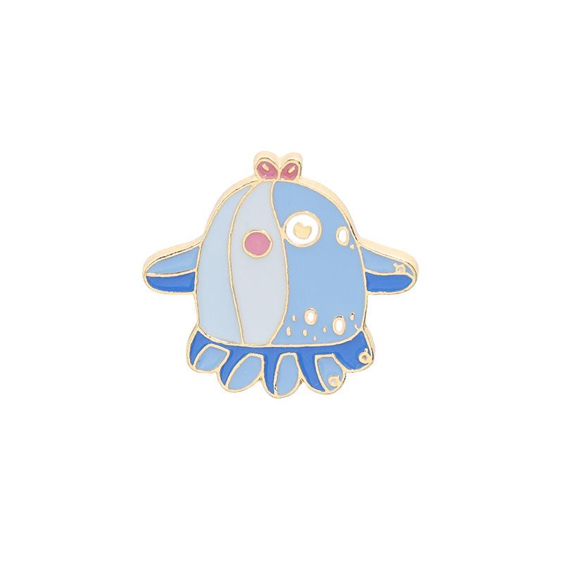Japanese Ocean Brooch: Dolphin & Fish Enamel Pin - Playful Underwater World Corsage
