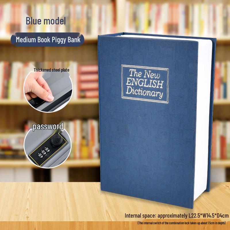 Creative Iron Book Safe: Password Protected Money Storage Box for Home or Office.