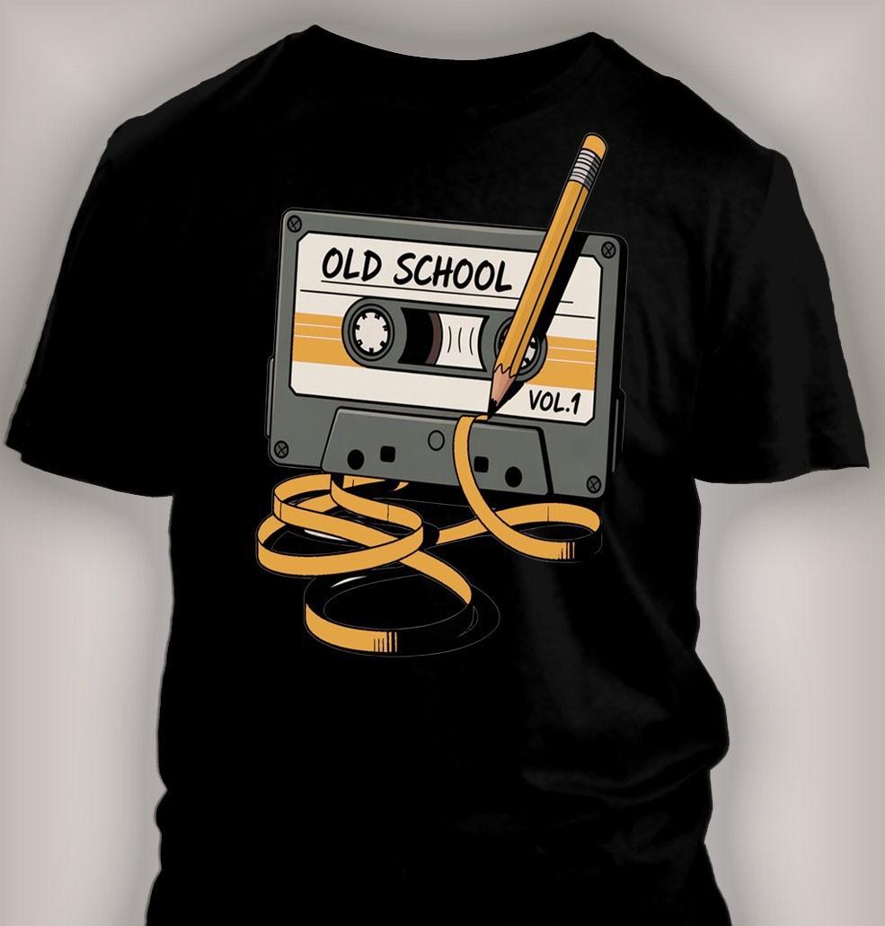 Old School Cassette Tape Retro 80s 90s Music T-Shirt Casual Short Sleeve Tee XXXL