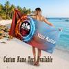 Poland Football Design Beach Towel Custom Text Large Towel for Beach Vacation