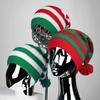 Christmas Hat Knitted Hat With Red And Green Stripes And Fur Ball Long Tail Hat Christmas Hat Old Man Hat