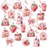 Baby Strawberry Theme Shower Decor With Spiral Decorations For Party Birthday